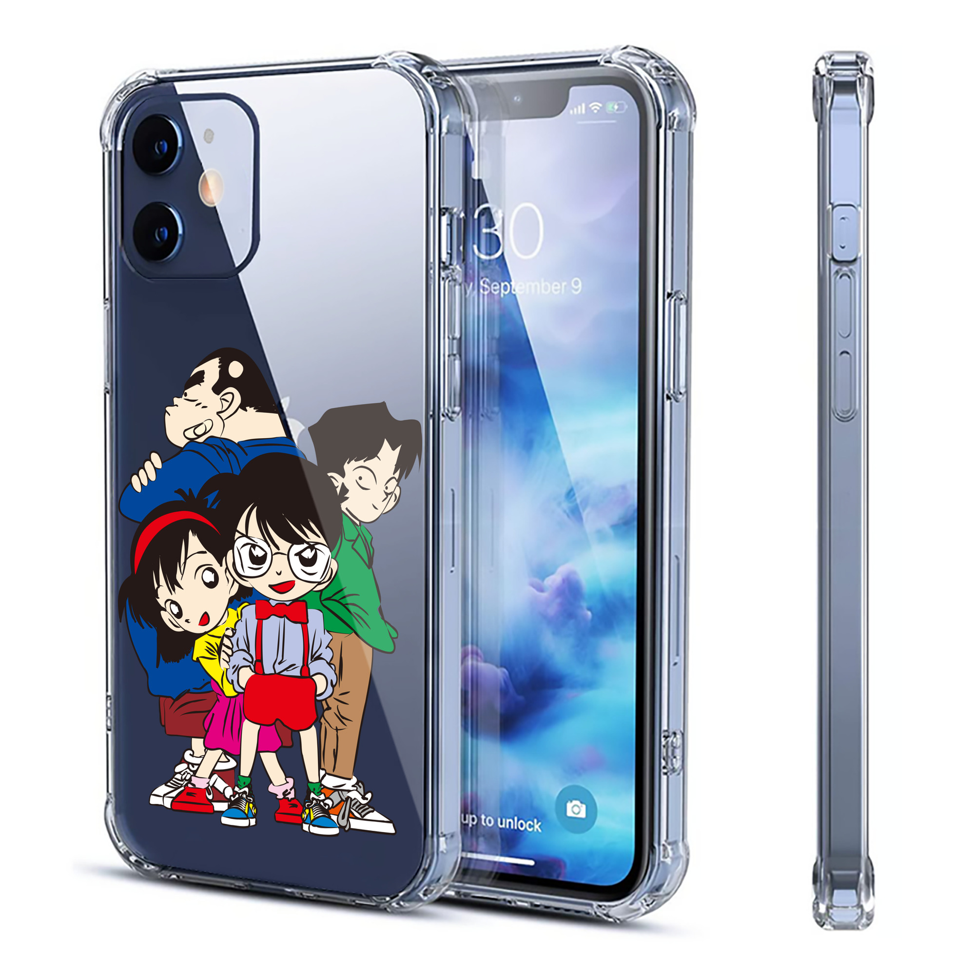（画像用） 名探偵コナン Detective Conan 【iPhone 12シリーズ対応】透明スマホケース（クリアソフトケース）